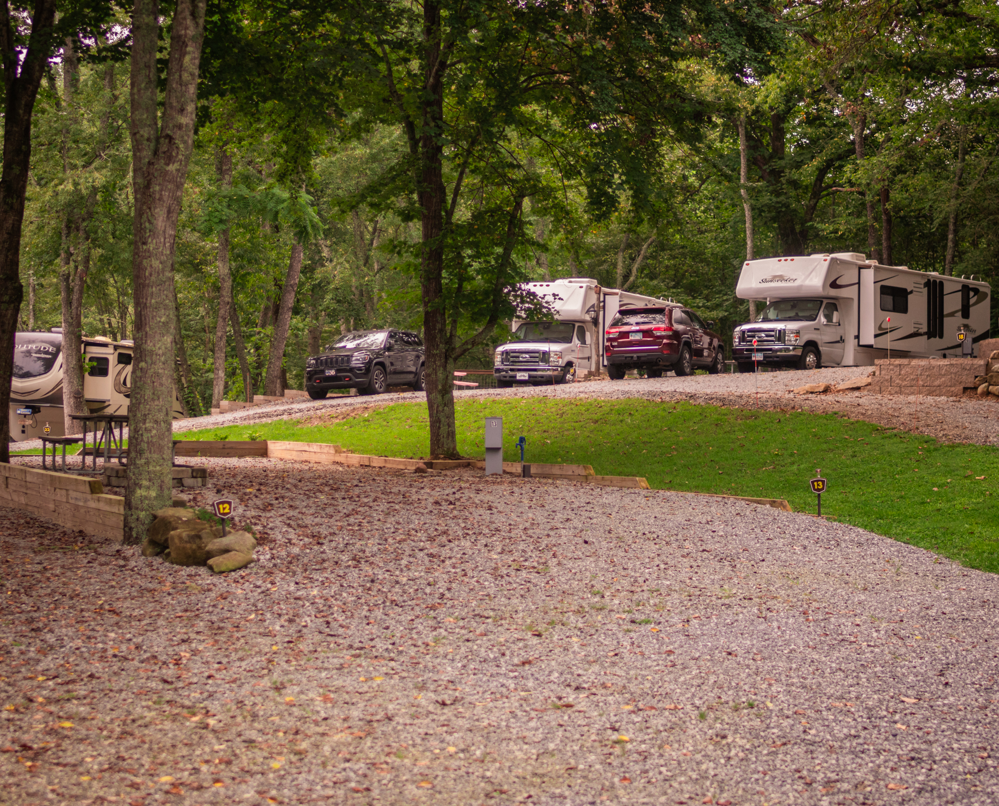 Scenic RV site at Franklin RV Park